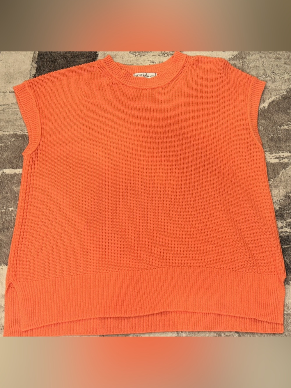 Zenana Outfitters Bright Orange Sleeveless Knit Top